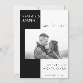 Save The Date Photo noir et blanc élégant