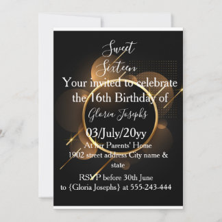 Save The Date Photo or et Sweet sixteen noir