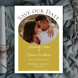 Save The Date Photo ovale simple Enregistrer la date   Marigold