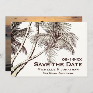 Save The Date PHOTO Palm Tree Beach Tropical Mariage