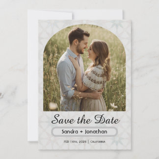 Save The Date Photo personnalisé à motif minimaliste moderne arq