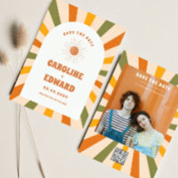 Photo Rainbow Wavy Super Enregistrer la date Qr Co