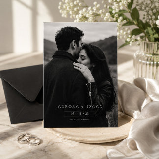 Save The Date Photo romantique en noir et blanc