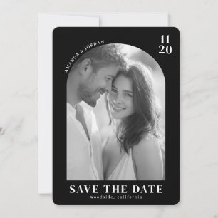 Save The Date Photo romantique en noir et blanc