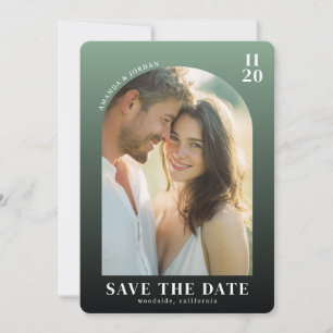 Save The Date Photo Romantique Vert Chaud