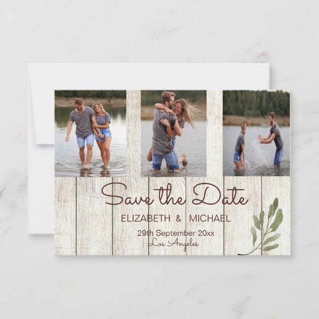 Save The Date Photo Rustic Chic Moderne Mariage simple (Devant)