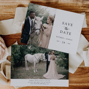 Save The Date Photo Script vintage Enregistrer La Date