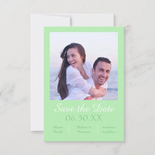 Save The Date Photo Seafoam Vertical - 3x5 Enregistrer la date (Devant)