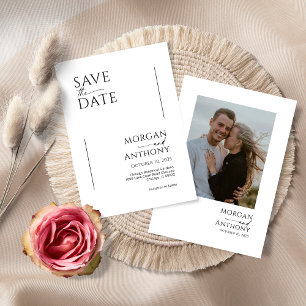 Save The Date Photo simple en noir et blanc Enregistrer la date
