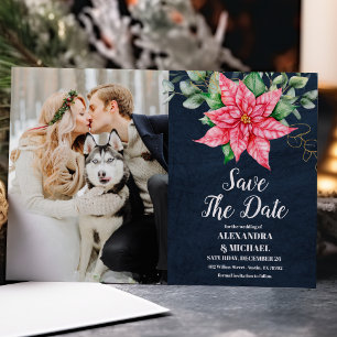 Save The Date Photo Soft Winter Berry Mariage de Noël