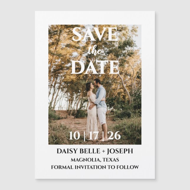 Save The Date Photo Thin Magnetic Card Magneteinladung (Vorderseite)