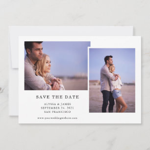 Save The Date Photo trois noire et blanche simple de  