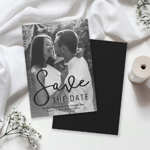 Save The Date Photo verticale du script moderne Enregistrer la c
