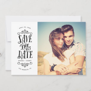 Save The Date Photo Whimsical Mod Enregistrer La Date   Black
