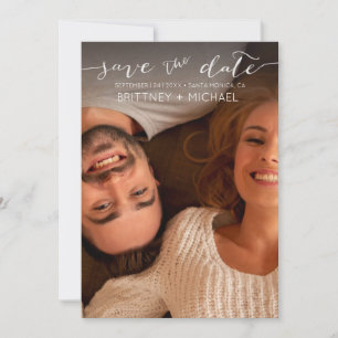 Save The Date Photo White manuscrite Enregistrer la date