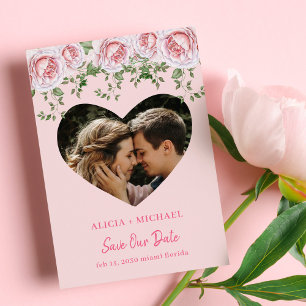 Save The Date Photographie cardiaque personnalisée élégant maria