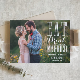 Save The Date Photographie de calligraphie Manger Boire et être 