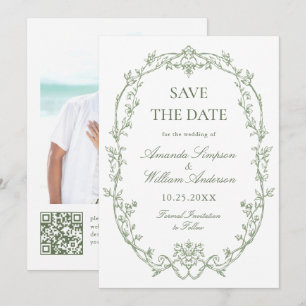 Save The Date Photographie du Mariage vert de l'Orné victorien