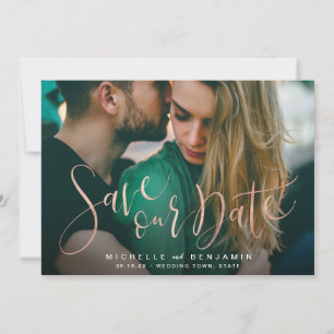 Save The Date Photographie en or rose moderne enregistrer la dat