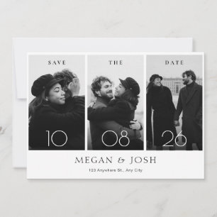 Save The Date Photographie minimaliste moderne noir et blanc