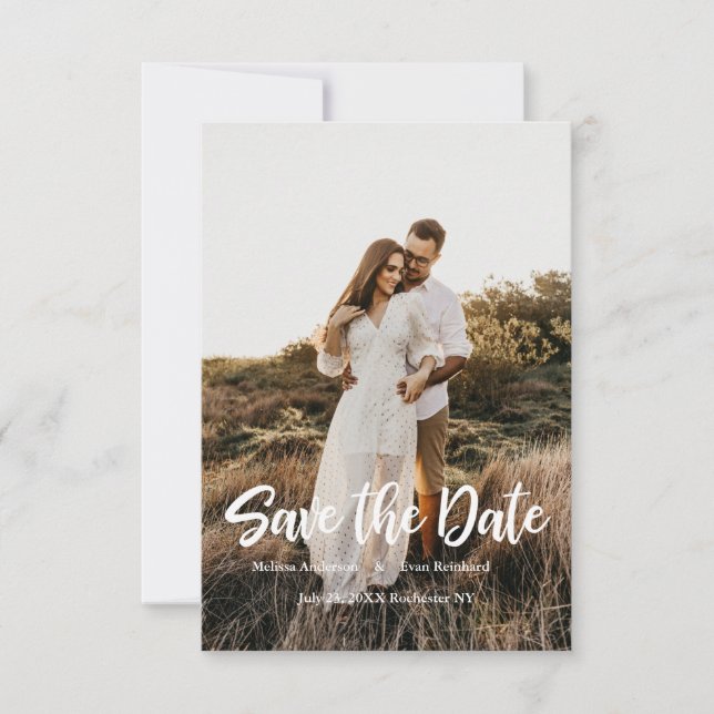 Save The Date Photographie par lettres à la main Enregistrer la  (Devant)