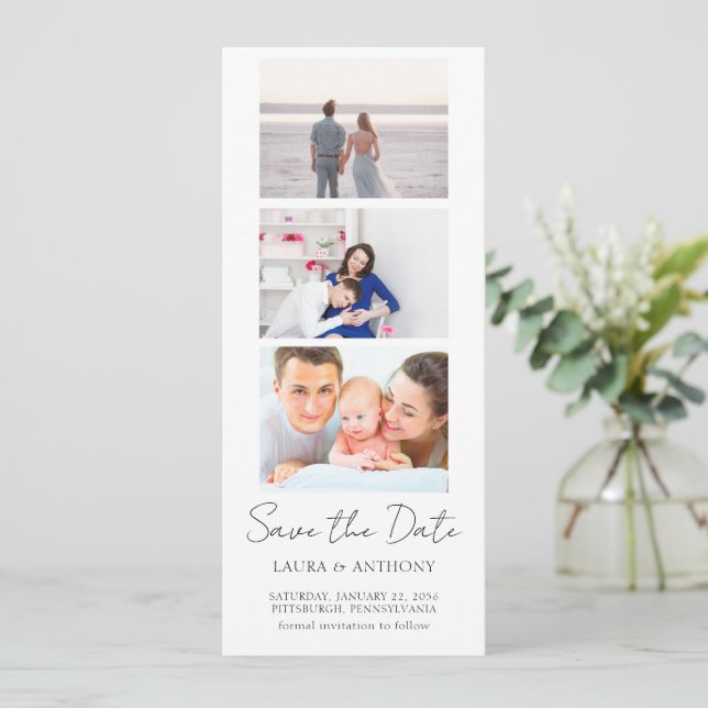 Save The Date Photomaton de mariage à bande photo (Debout devant)