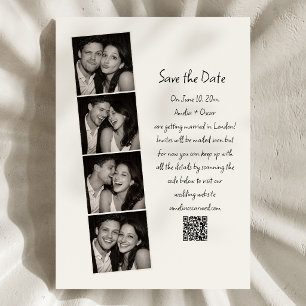 Save The Date Photomaton Strip Mariage Amusant Écriture Manuscri