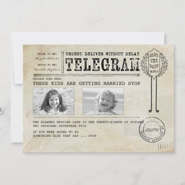 Save The Date Photos amusantes pour enfants | Enregistrer le tél (Devant)