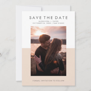 Save The Date Photos blanches et roses minimales Enregistrer la