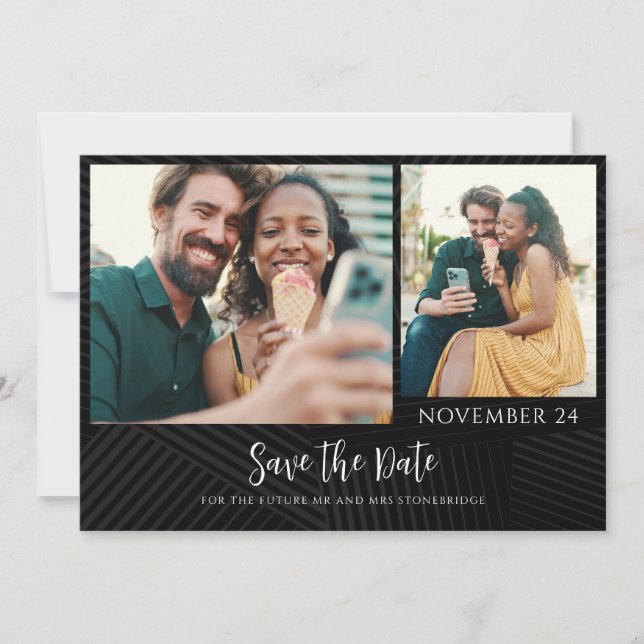 Save The Date Photos chic moderne Enregistrer la date Annonce (Devant)