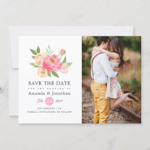 Save The Date Photos du Mariage de l'aquarelle de printemps