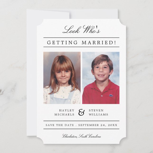 Save The Date Photos Enfants Vieux Classique Style Classic | BLA (Devant)