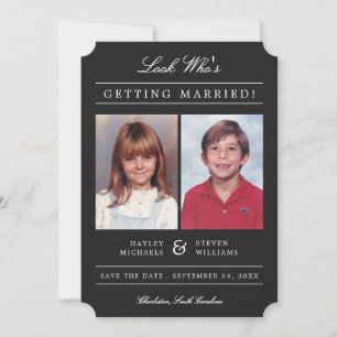 Save The Date Photos Enfants Vieux Classique Style Classic   Bla