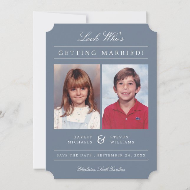 Save The Date Photos Enfants Vieux Classique Style Classic | Dus (Devant)