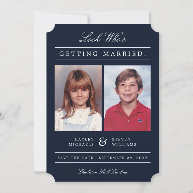 Save The Date Photos Enfants Vieux Classique Style Classic | Mar (Devant)