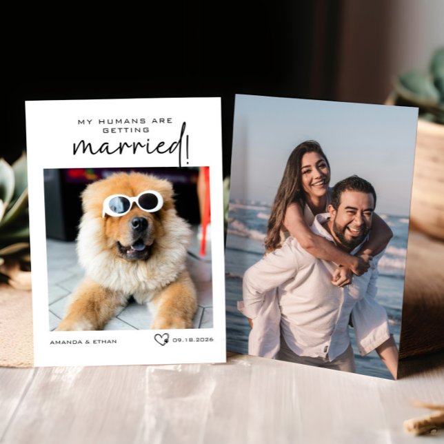 Save The Date Photos Personnalisées Mes Humains Se Marient (Créateur téléchargé)