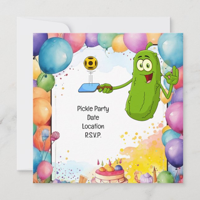 Save The Date Pickleball thème fête d'anniversaire (Devant)