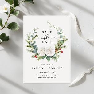 Save The Date Pin Rustique Eucalyptus Mariage de feuillage