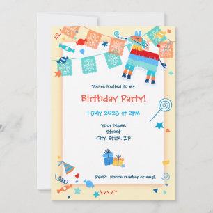 Save the Date Pinata Birthday Einladung