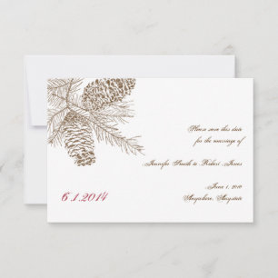 Save The Date Pine Cone Nature Mariage Enregistrer la date