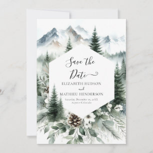 Save The Date Pine Editable Mountain Mariage