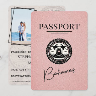 Save The Date Pink Bahamas Passport Enregistrer La Date