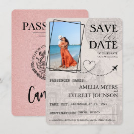 Save The Date Pink Cancun Passeport Enregistrer La Date
