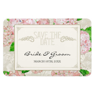 Save the Date, Pink Hydrangea Spitzen, formale For Magnet