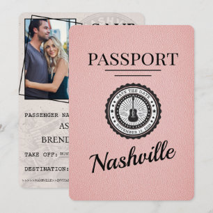 Save The Date Pink Nashville Passport Enregistrer La Date