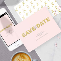 Pink Non Photo Wedding Enregistrer La Date Invitat
