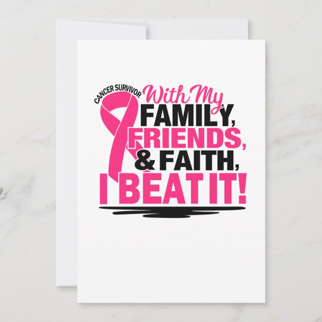 Save The Date Pink Ribbon Cancer Survivant Amis Famille Et Fai (Devant)