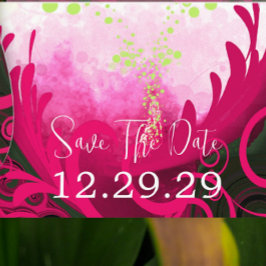 Save the Date Pink Yarrow Cala Lily Postcard Ankündigungspostkarte