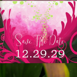 Save the Date Pink Yarrow Cala Lily Postcard Ankündigungspostkarte