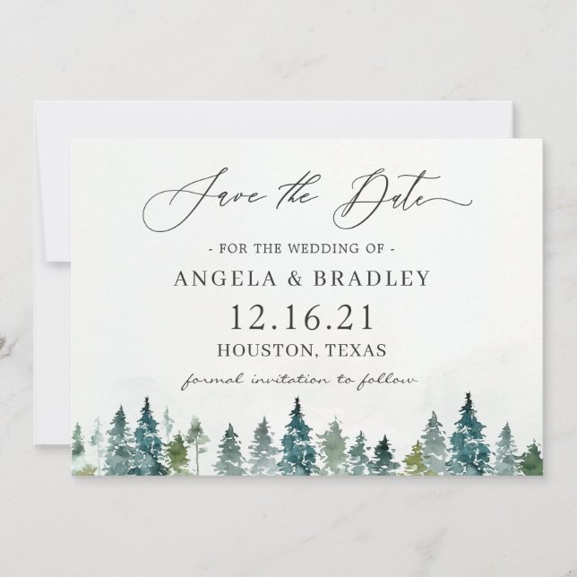 Save The Date Pins d'hiver Mariage élégant (Devant)